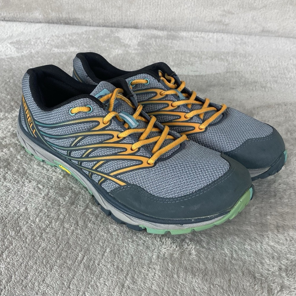 Merrell Monument Flame Womens Trail Shoes Size 9 Gray Running Vibram NEW